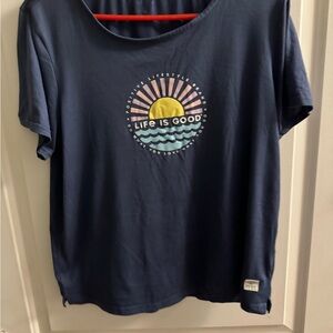 Life Is Good Women's Sunset Graphic Tee - Navy